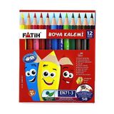 Fatih 12 Renk Kuru Boya Kalemi Çocuklar İçin Non-Toxic ve Ergonomik Tasarım ile Sağlıklı Boyama