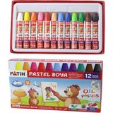 Fatih 12 Renk Pastel Boya 24012/F - Çok Renkli