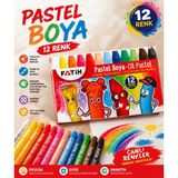 Fatih 12 Renk Pastel Boya Seti Canlı Renkler Okul ve Sanat Için