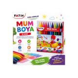 Fatih 12 Renk Silinebilir Mum Boya Seti - Kalemtıraş ve Silgi Hediyeli Ucu Açılabilir