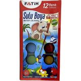 Fatih 12 Renk Sulu Boya - Çok Renkli - 1 Adet