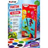 Fatih 12 Renk Sulu Boya Seti Güvenli Formül Canlı Renkler Okul ve Hobi Için