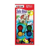 Fatih 12 Renkli Yıkanabilir Sulu Boya Seti - Canlı Renkler ve Ergonomik Tasarım ile Sanatınızı Yaratın