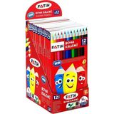 Fatih 12'li Büyük Kuru Boya Kalemi Çok Renkli Ergonomik Tutuş ile 1 Adet Set - -