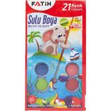 Fatih 21 Renk Sulu Boya K-21 0559 Büyük Boy 30 mm Tabletler