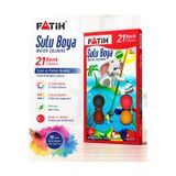 Fatih 21 Renk Sulu Boya Seti – 3 Sıralı, Canlı Renkler, Zehirsiz, Çocuklar İçin Okul Ve Hobi Boyası