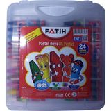 Fatih 24 Lü Pastel Boya Plastik Çantalı Tutuculu 1 Paket 24 Renk Pastelboya Çantalı Pastel Tutucu Hediyeli - Renkli - Standart