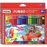 Fatih 24 Renk Jumbo Tam Boy Kuru Boya Kalemi Mavi Renkli 24 Parça Ergonomik Tasarım