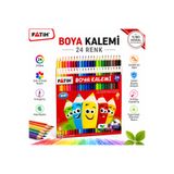 Fatih 24 Renk Kuru Boya Kalemi Çocuklar Için Canlı Renkler Yumuşak Uçlu Boyama Kalemi Seti