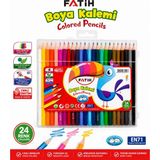 Fatih 24 Renk Kuru Boya Kalemi Plastik Kutulu Canlı Renkler