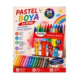 Fatih 24 Renk Yumuşak Dokulu Pastel Boya Seti Dağılma Yapmaz Canlı Renkler