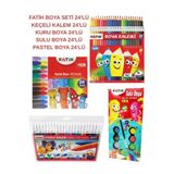 Fatih 24'LÜ BOYA SETİ 24X4-KEÇELİ KALEM 24'LÜ-KURU BOYA 24'LÜ-PASTEL BOYA 24'LÜ-SULU BOYA 24'LÜ