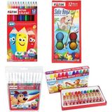 Fatih 4'ü Boyama Seti 12 Renk Pastel Sulu Kuru Boya ve Keçeli Kalem ile Eğlenceli Sanat Deneyimi