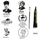 Fatih Atatürk Geçici Dövme Yapma Seti Siyah Kına Ve Fırça Hediyeli