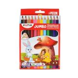 Fatih Jumbo Kuru Boya Kalemi, 12 Renk, Üçgen Form, Tam Boy