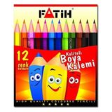 Fatih Kalem 12 Renk Yarım Boy Kuru Boya Kalemi Seti Kaliteli Renkli Kalemler