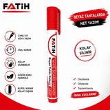 Fatih Kırmızı Beyaz Tahta Kalemi Whiteboard Marker Silinebilir Hızlı Kuruyan Düşük Kokulu