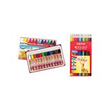 Fatih Kuru Boya Kalemi 12 Renk Tam Boy ve Pastel Boya 12'li Set