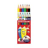 fatih kuru boya kalemi yarım boy 6 renk 33006 fa33006kb6ryb - Yok