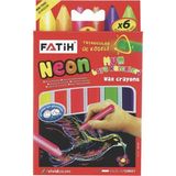 Fatih Mum Pastel Boya Neon Wax Crayon Jumbo 6 Renk Neon - Renkli