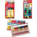 Fatih Okul 3 Lü Set 12'Li Kuruboya + Suluboya + Pastel Boya Seti