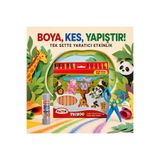 Fatih OKUL ÖNCESİ, ANAOKULU Triboo 12 Renk Jumbo Kuru Boya, Mikro Stick Yapıştırıcı ve Çocuk Makası – Boyama Kesme Yapıştırma Etkinlik Seti YAZ EĞLENCESİ