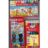 Fatih Pastel 12^li+sulu Boya 12^li+kuru Boya12^li Set 3 Birarda