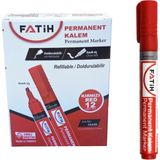 fatih permanent markör kalem kesik uç kırmızı 3440 (12 li paket) - Yok