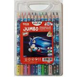Fatih Sonic Jumbo Üçgen Kuru Boya Kalemi 12 Renk Çantalı