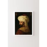 Fatih Sultan Mehmet Portresi - Beyaz Çerçeve, Beyaz, 35 x 50, 3646362355125