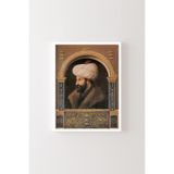 Fatih Sultan Mehmet Portresi - Beyaz Çerçeve, Beyaz, 50 x 70, 3646362354194
