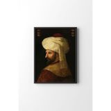 Fatih Sultan Mehmet Portresi - Siyah Çerçeve, Siyah, 17 x 23, 3646362355117