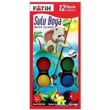 Fatih Sulu Boya, 12 Renk, 24mm Tablet, Suluboya Seti