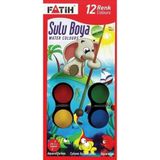Fatih Sulu Boya 12'li Renk Seti, 12 Renk, Fırça Hediyeli