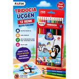 Fatih Tridocia 12 Renk Üçgen Kuru Boya Kalemi Seti Kırılmaya Dayanıklı Özel Sb Uç