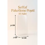 FATİHSAN 10x7x31 Dip Körüklü OPP Poşet Şeffaf Paketleme Poşeti (50 Adet)