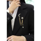 Fatma yaşar Gold İncili Ay Yıldız Broş