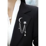 Fatma Yaşar Tr Ay Yıldız İncili Zirkonyum Broş
