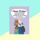 Fatofootfan Kız Kardeşim Temalı Kartpostal 3 adet - Lila