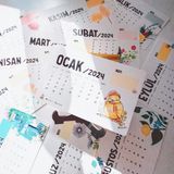 Fatofotofan Çizimleri 2024 Masa Üstü Takvimi Ayaklı çiçeklerin Büyüsü