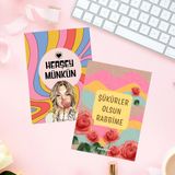 Fatofotofan Güzel Düşün Mottosu 2'li Tel Pano Veya Mantar Pano Için Dekorasyon Motivasyon Kartı