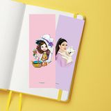 Fatofotofan Köpüş ve Annesi Tavşanlı Vintage Kitap Ayracı 2'li, Köpek - Lila