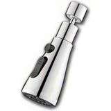 Faucet & Shower 360° 4 Farklı Modlu Fonksiyonel Şelale Perlatör Musluk Batarya Ucu Başlığı - 1 - Gümüş
