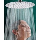 Faumix 304 Paslanmaz Çelik Kare Slim Model Krom Büyük Boy Tepe Duş Başlığı - 25 cm oval