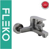 Faumix Fleko Antrasit Gri Alfa Banyo Lavabo ve Mutfak Bataryası - Banyo Bataryası - Antrasit - Gri