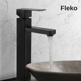 Faumix Fleko Siyah Kare Çanak Lavabo Bataryası