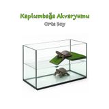 Fauna Pet Supplies Full Cam Kaplumbağa Bahçesi Rampalı Dinlenme Alanlı (50X30X25CM)