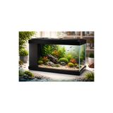 Fauna Pet Supplies Sump Filtreli Set Halinde Led Işıklı Akvaryum (50x32x20cm Sump:10cm) (Siyah/Beyaz)