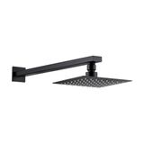 Fause Ankastre Borulu Kare Slim Metal 20x20 cm Siyah Duş Başlığı