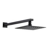Fause Ankastre Borulu Kare Slim Metal 25x25 cm Siyah Duş Başlığı